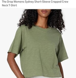 The Drop Womens Sydney Short-Sleeve Cropped Crew Neck T-Shirt